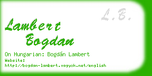 lambert bogdan business card